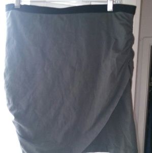 Theory Grey Pencil Skirt Side Ruche Detail sz L